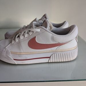 Nike Court Legacy Lift White and Pink Sneakers